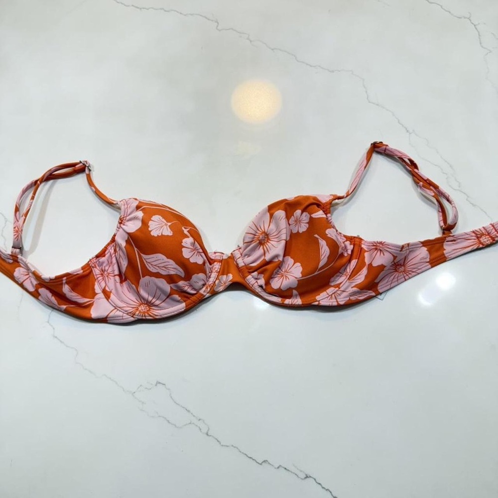 wild fable Orange and Pink Floral Underwire Bikini Top
